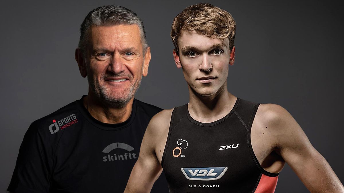 Hinter Lasse Lührs (r.) steht nun mit Rainer Jung ein Manager, der sich um diverse Dinge rund um den Triathlonsport kümmert. Fotomontage: RJ Sportsmanagement