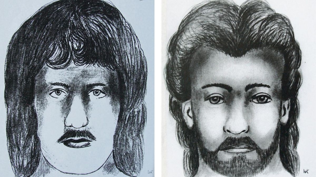 Mit diesen Phantomfotos sucht die Polizei nach dem Mörder. Dass der Täter hier nicht unbedingt blass und mit braunem Haar bzw. braunen Augen aussieht, liegt, so die Polizei, daran, dass es sich um eine von einem Zeichner angefertigte Schwarz-Weiß-Zeichnung handelt. Die Phantombilder konnten damals noch nicht digital "gezeichnet" werden. Sie wurden anhand von Zeugenaussagen gefertigt. Foto: Polizei