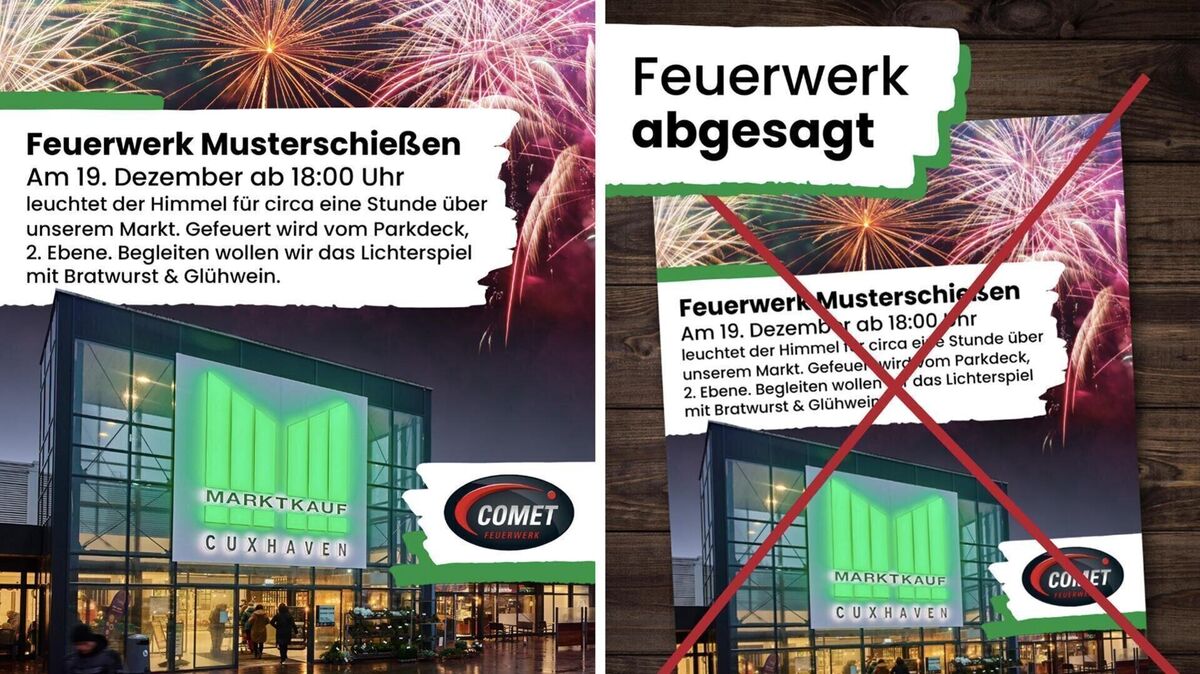 Der Marktkauf Cuxhaven sagt geplantes Feuerwerk ab und kommt damit der geforderten Rücksichtnahme auf Tiere nach. Foto: Screenshot Instagram