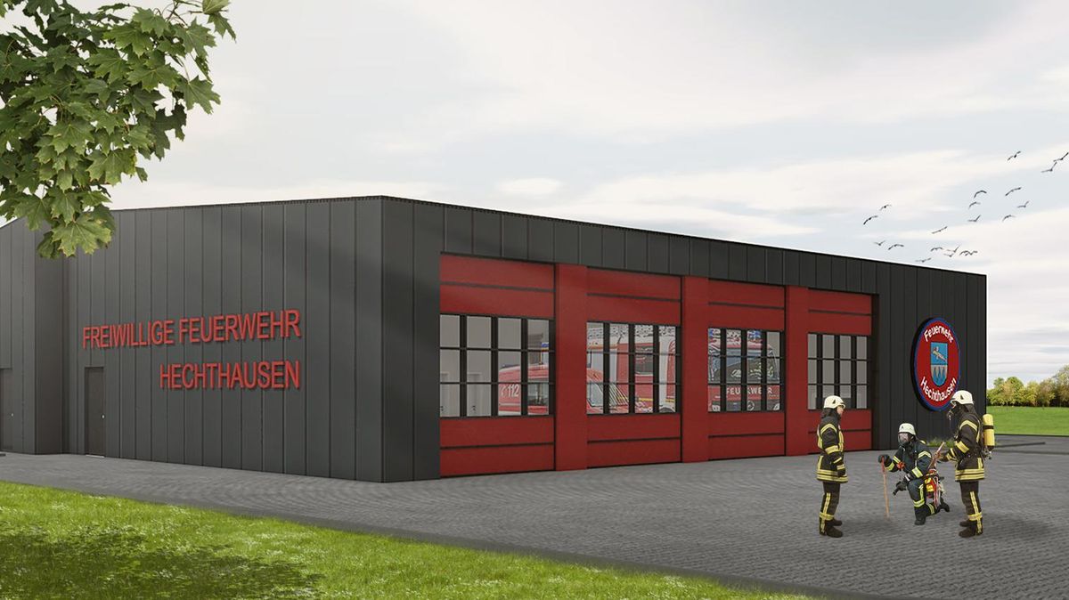 So sieht wahrscheinlich das neue Feuerwehrgerätehaus in Hechthausen aus: An Details der Planung wird jedoch noch gearbeitet. Grafik: Frenzel und Frenzel GmbH