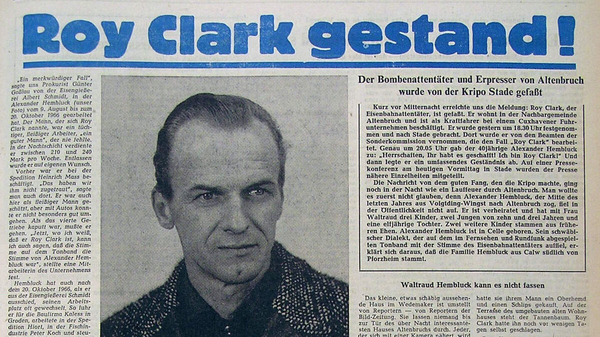Bevölkerung und Medien reagierten erleichtert auf die Nachricht, dass der Polizei der Bahn-Erpresser Roy Clark ins Netz gegangen war. Foto: CN/NEZ-Archiv