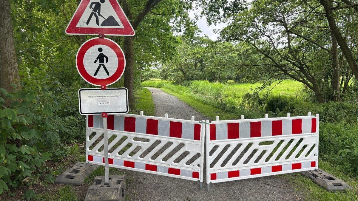 Der Pastor-Drägert-Weg ist teilweise gesperrt. Fußgänger und Radfahrer können hier nicht mehr passieren. Foto: Stadt Cuxhaven