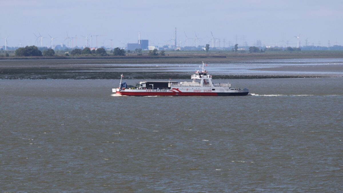 Die FRS Elbfähre auf dem Weg nach Wischhafen. Foto: Klempow