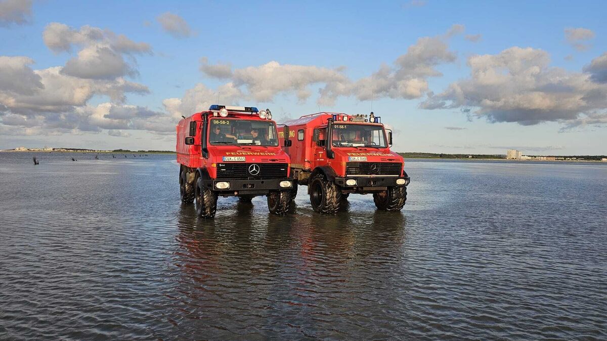 Die Berufsfeuerwehr Cuxhaven war am Montag bei einem medizinischen Notfall im Watt vor Duhnen im Einsatz. Foto: Feuerwehr