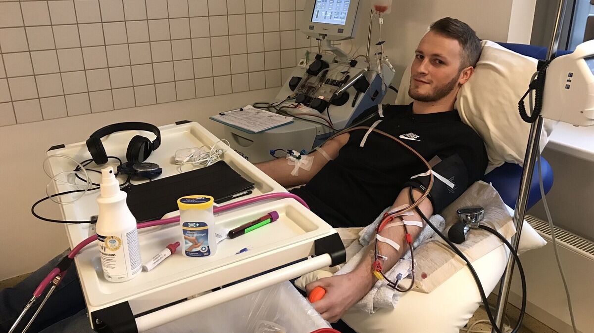 Oliver Schmidt spendet im Jahr 2018 Knochenmark - und rettet damit einem achtjährigen Mädchen aus den USA das Leben. Foto: Schmidt