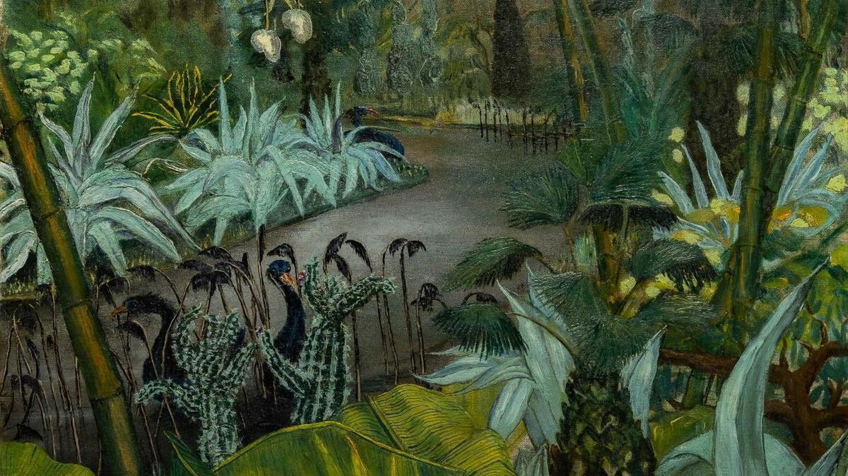 Urwald heißt das Gemälde, das Joachim Ringelnatz 1928 in Öl auf Leinwand gearbeitet hat. In der neuen Sonderausstellung können die geneigten Besucher noch viele andere exotisch anmutende Werke des Künstlers entdecken. Foto: Ringelnatz-Museum