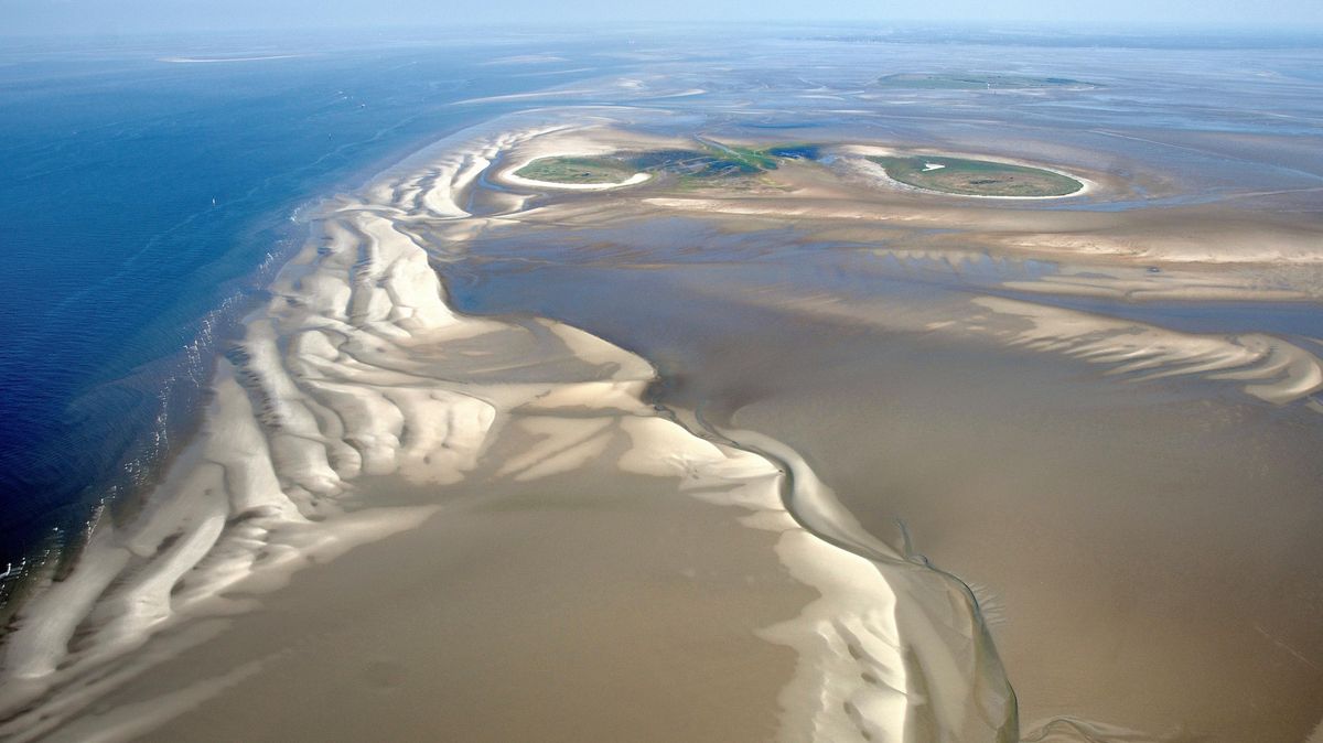 Der Nationalpark Hamburgisches Wattenmeer mit den Inseln Scharhörn und Nigehörn sowie Neuwerk feiert sein 30-jähriges Bestehen. Foto: Schlüsselburg