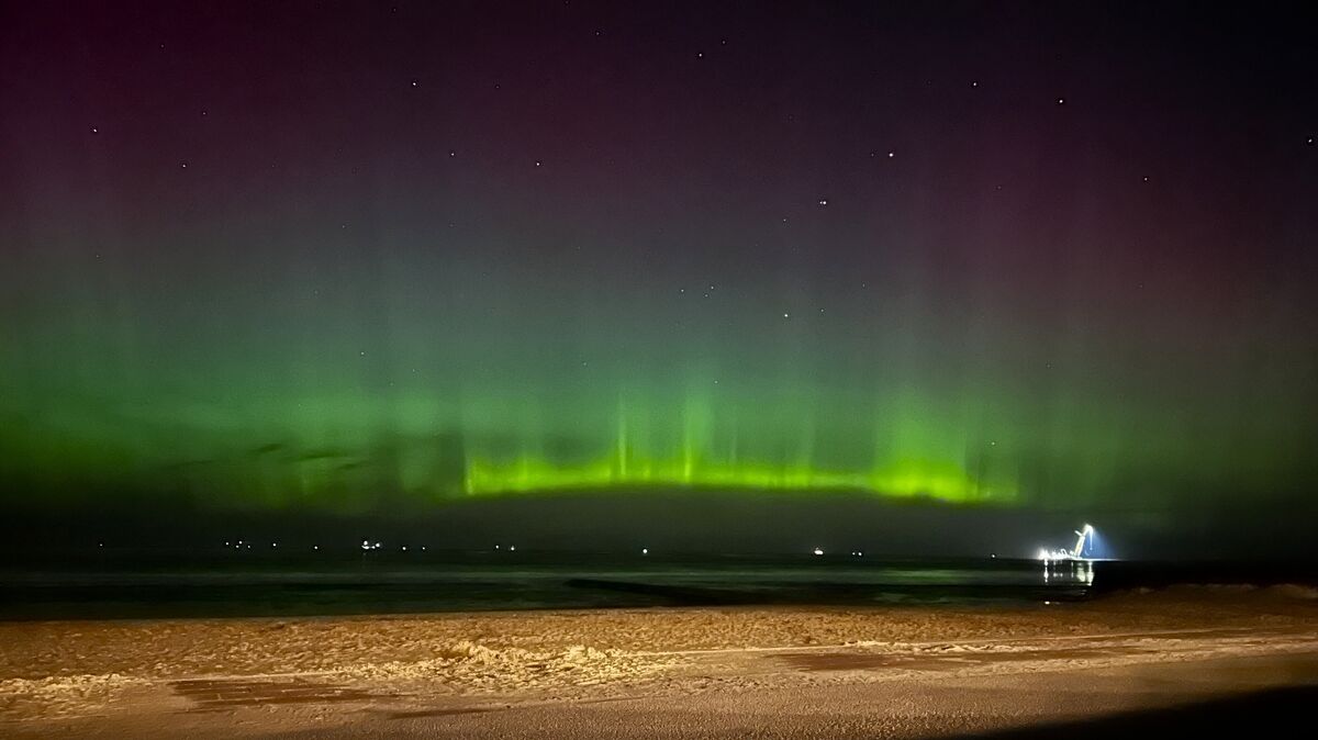 Auch in Döse konnten die Polarlichter in ihrer Pracht festgehalten werden. Foto: Maren Reese-Winne