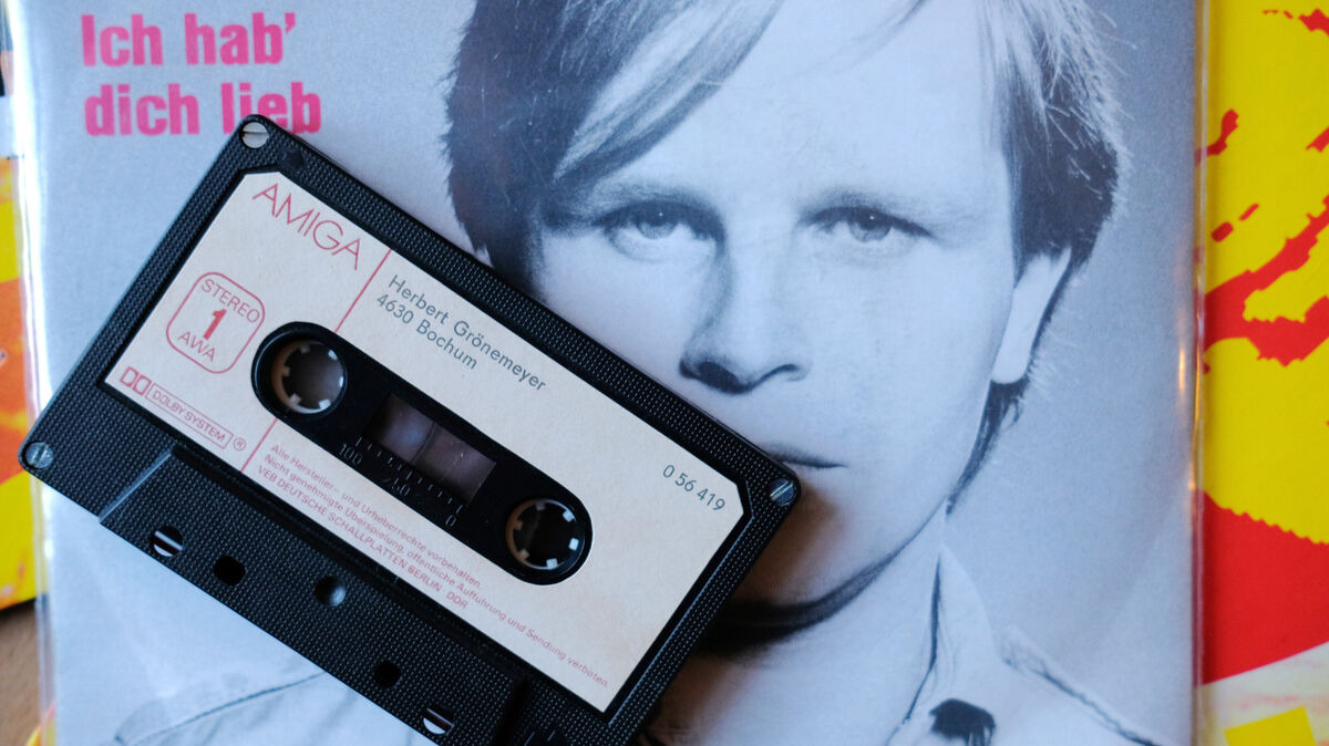 Der Grönemeyer-Fan Wolfgang Heß aus Cadenberge plant ein Grönemeyer-Fan-Museum. Seine Sammlung besteht aus mehr als1000 Platten und CDs, Konzertpostern und Fanartikeln. Foto: Stollarz/dpa