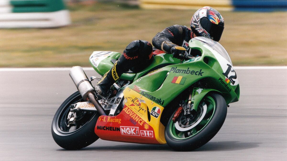 Ein ganz besonderes Erlebnis für Hans-Jürgen Brikey: Er durfte mit einer Wildcard im Juli 1999 mit seiner Kawasaki ZX750RR bei der Superbike-Weltmeisterschaft im niederländischen Assen an den Start gehen. Fotosammlung: Brikey