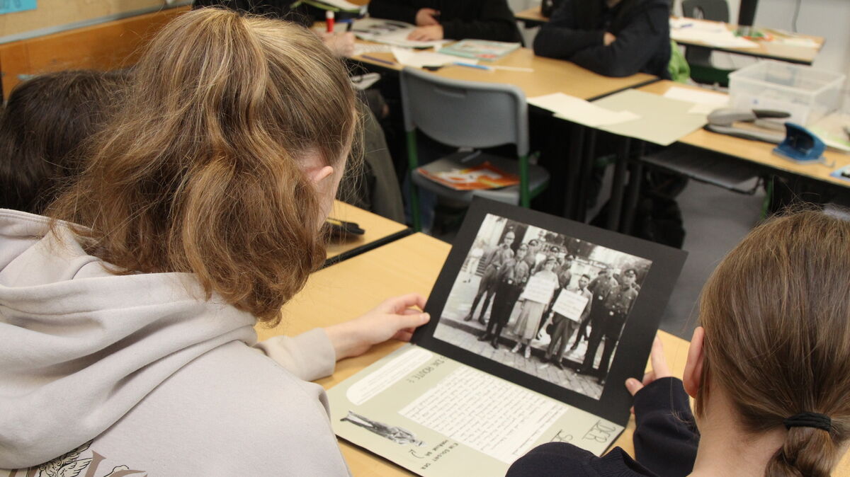 Recherche zu einem der berühmtesten und schändlichsten Bilder aus Cuxhaven, entstanden beim Spießrutenlauf des Kinobesitzers Oskar Dankner und seiner Geliebten Adele Edelmann 1933. Foto: Reese-Winne