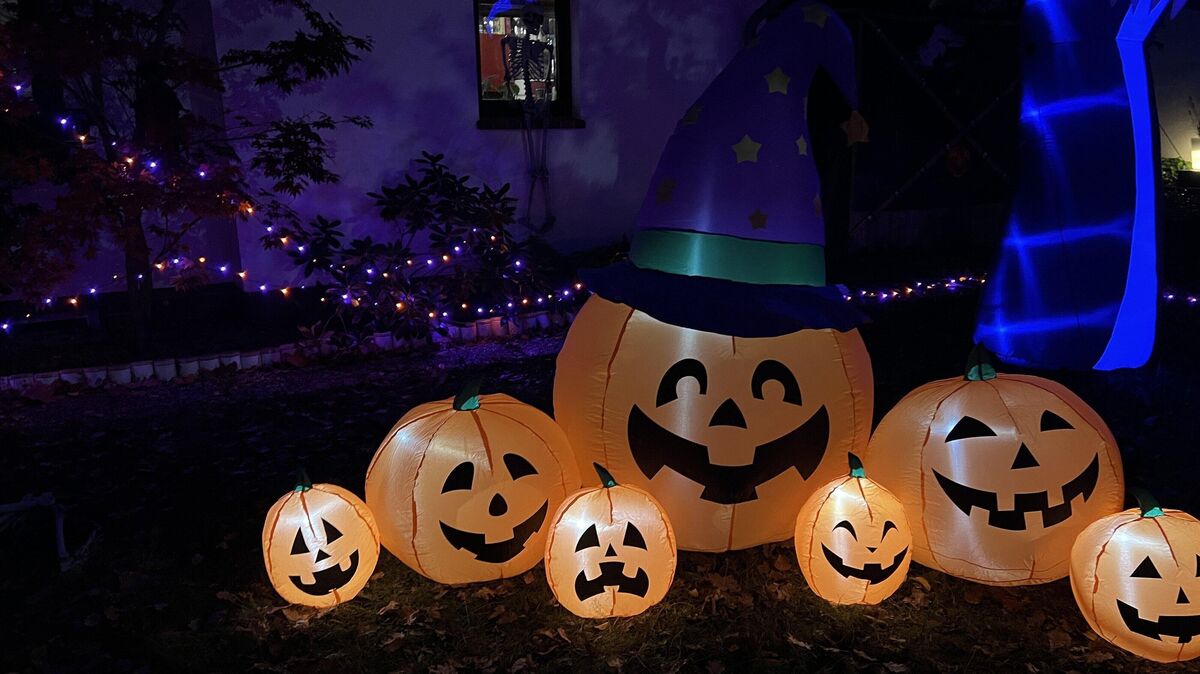 Grusel mit Jahrespause: So schaurig-schön leuchtete der Von-Elm-Weg zu Halloween 2025. Nico und Kim Leucht planen, die Nachbarschaft 2027 wieder einzuladen. Foto: Archiv/Leucht