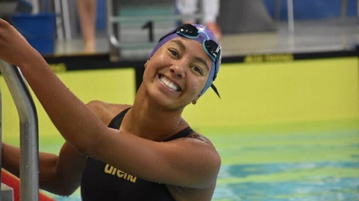 Yosefina Deneff ist glücklich. Ein großes Ziel hat sie erreicht. Die 17-Jährige startet bei den Deutschen Kurzbahnmeisterschaften in Wuppertal. Foto: Wieckberg