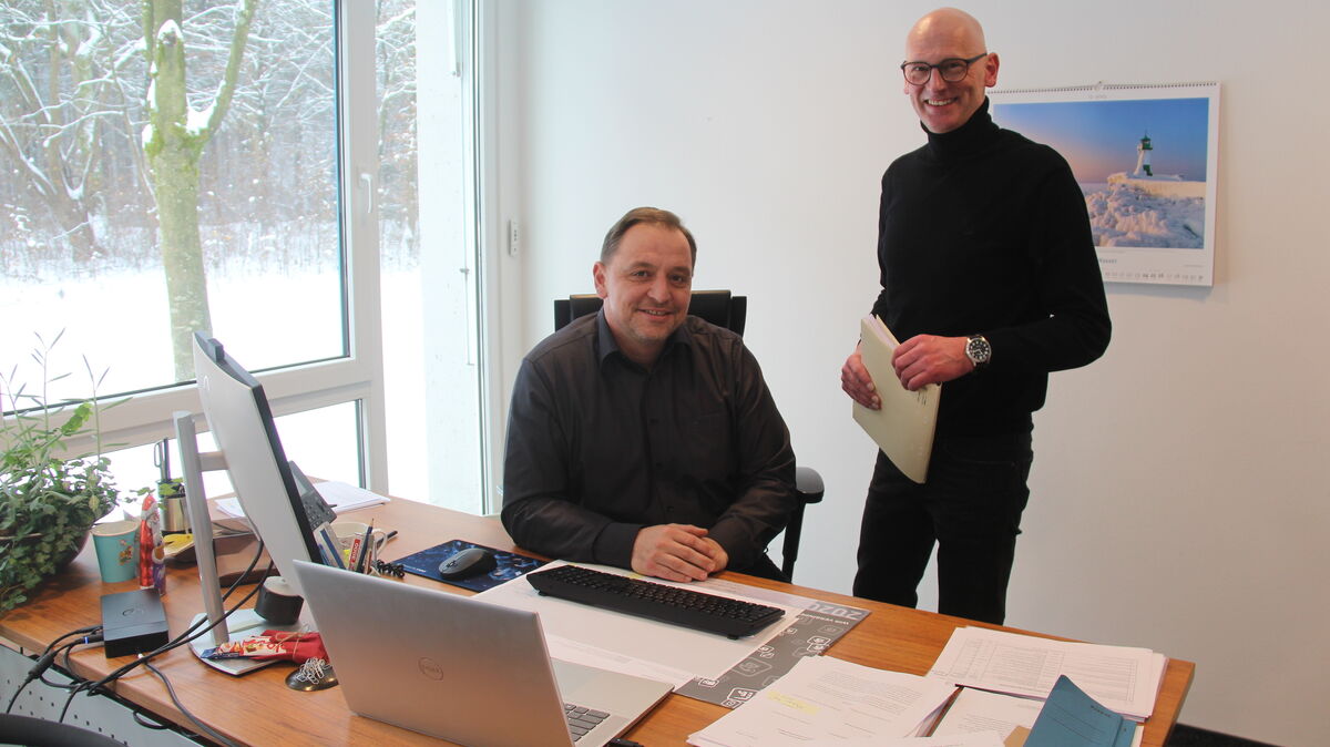 Verbandsgeschäftsführer Sören Raap mit seinem kaufmännischen Stellvertreter Patrick Pawlowski. Foto: Kramp