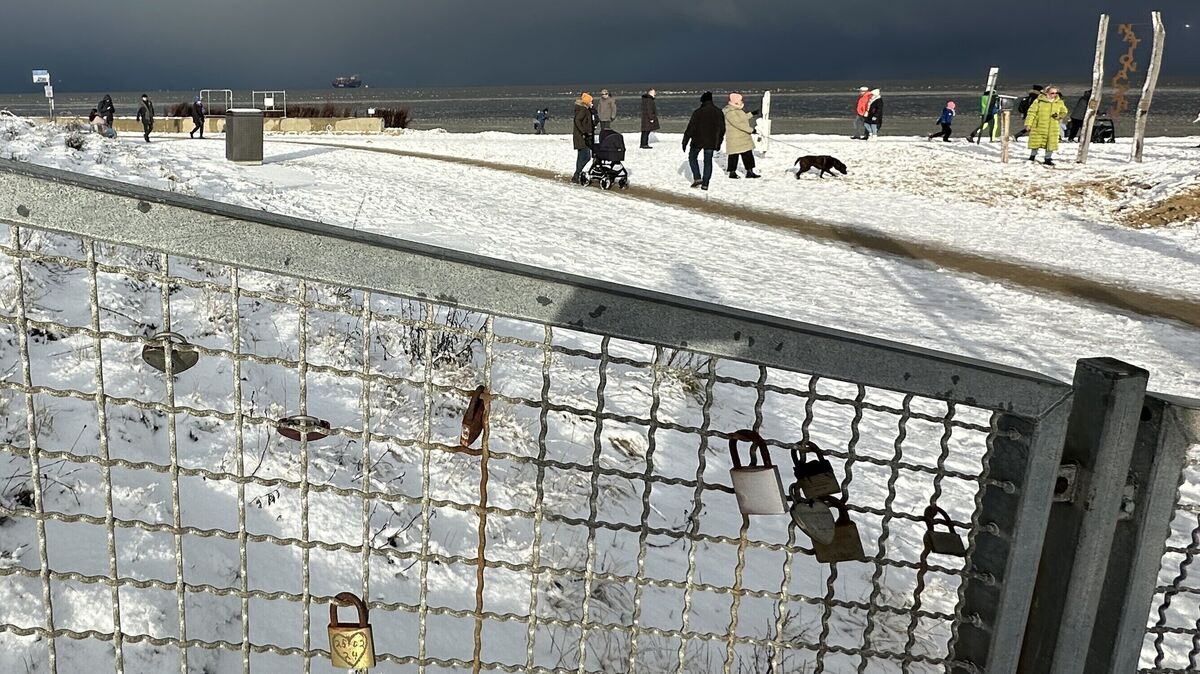 Liebesschlösser am Deich nahe der Kugelbake: Seit jeher ist Cuxhaven auch ein beliebter Ort zum Heiraten. Die Delle des vergangenen Jahres soll bald wieder ausgeglichen werden. Foto: Reese-Winne
