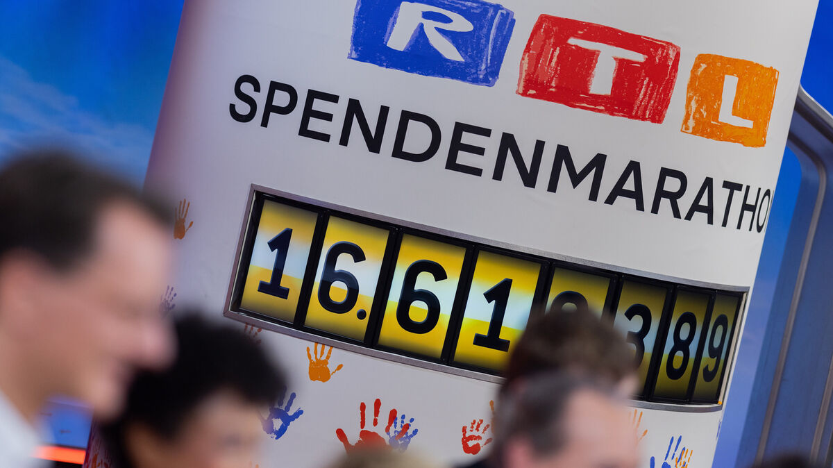 Der Spendenzähler zeigte 2024 eine Summe von über 16 Millionen Euro an. Foto: dpa/ Vennenbernd