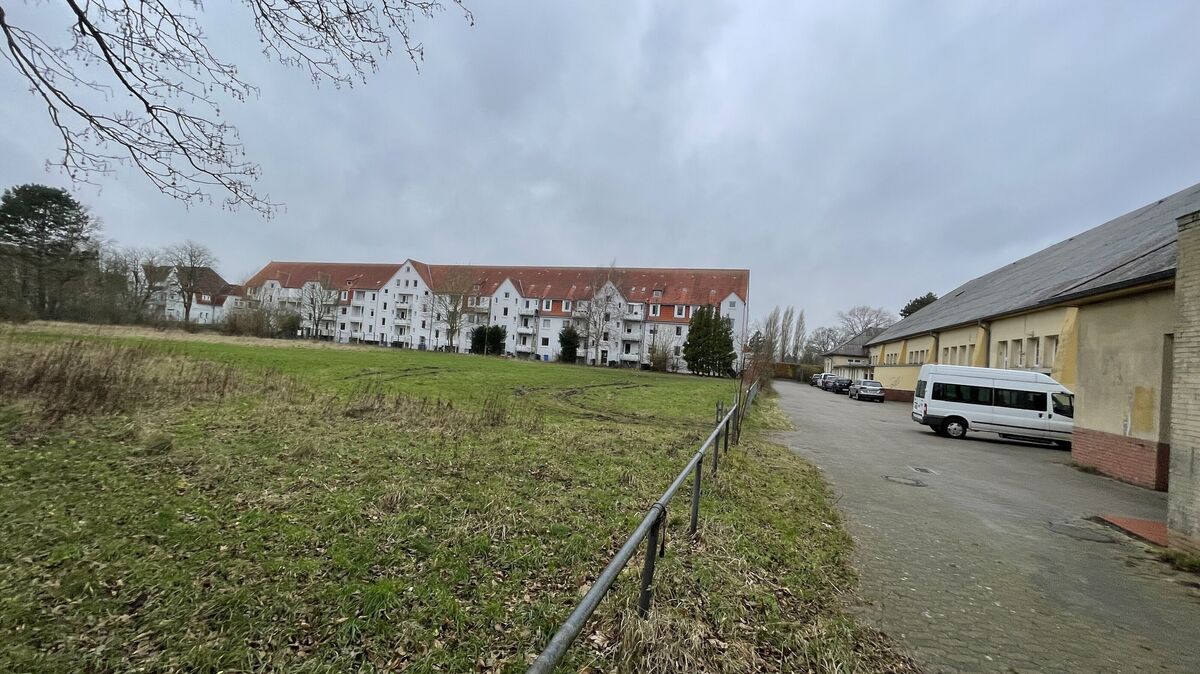 Auf dem städtischen Grundstück (Fläche der heutigen Hermann-Allmers-Halle und Sportplatz) soll die Gorch-Fock-Schule einen Neubau erhalten. Foto: Reese-Winne
