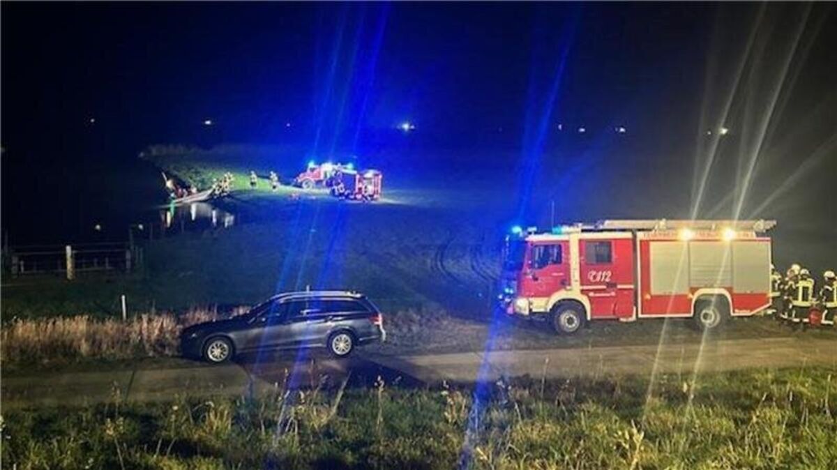 Einsatzkräfte von Feuerwehr und DLRG suchten in der Nacht zu Freitag nach einer Person in der Elbe. Foto: Feuerwehr