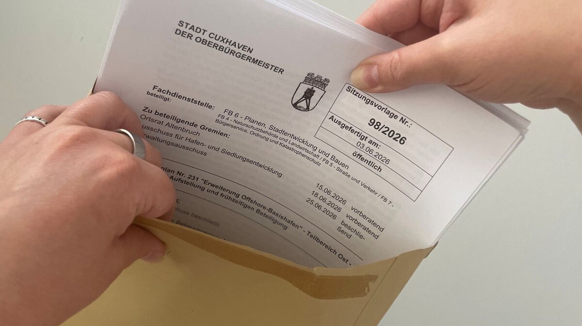 Die Sitzungsvcorlage 98/2026  löste im Ortsrat Altenbruch eine Debatte um die Zustellung von Ratsunterlagen aus. Ortsratsmitglieder ärgerten sich darüber, dass die Unterlagen zum Teill erst 56 Stunden vor Sitzungsbeginn bei ihnen im Briefkasten lagen. Foto: Koppe