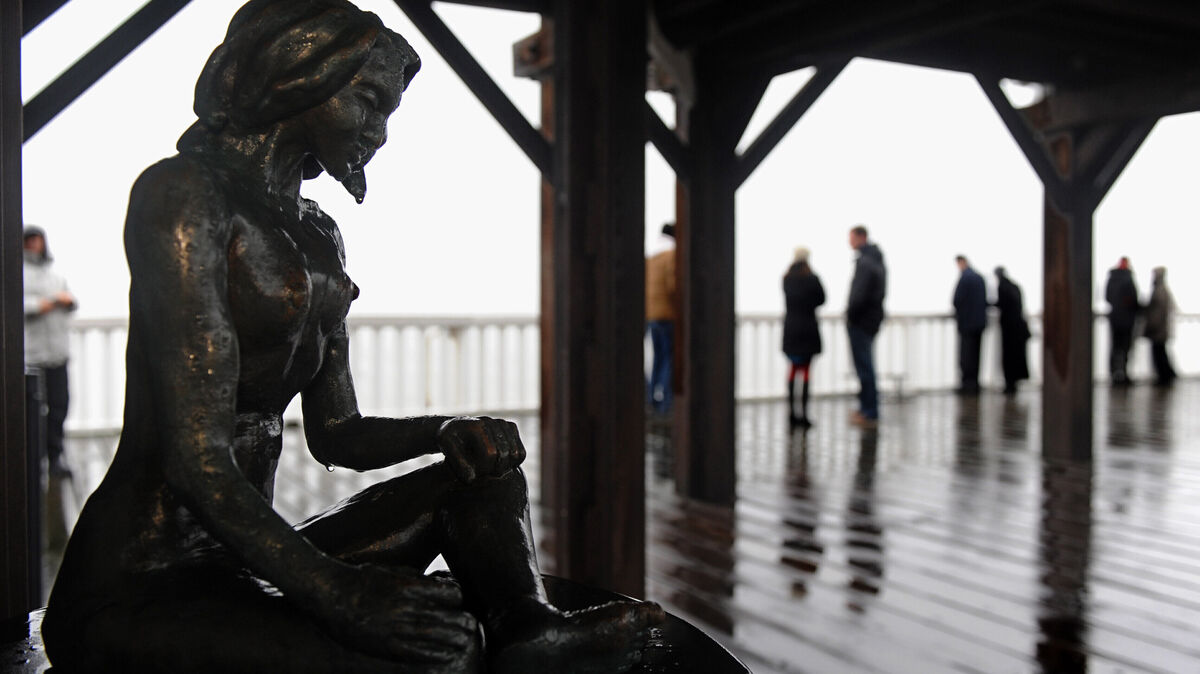 Was wird eigentlich aus der Bronzefigur "Die Schöne von Niedersachsen", wenn die Alte Liebe saniert wird? NPorts will die Aussichtsplattform aus Gründen der Barrierefreiheit eingeschossig gestalten. Dagegen regt sich immer mehr Protest. Die Petition von Nicole Antons fordert den Erhalt der oberen Plattform. Foto: Wagner/dpa