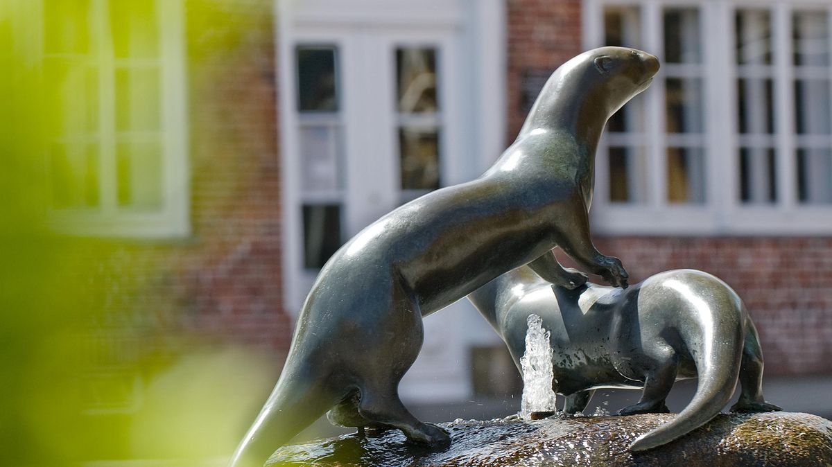Den Ottern vor dem historischen Rathaus wird's egal sein, aber die Otterndorfer Innenstadt steht vor großen Herausforderungen: Wie lässt sich die Vitalität des Zentrums steigern? Foto: Anna Mutter