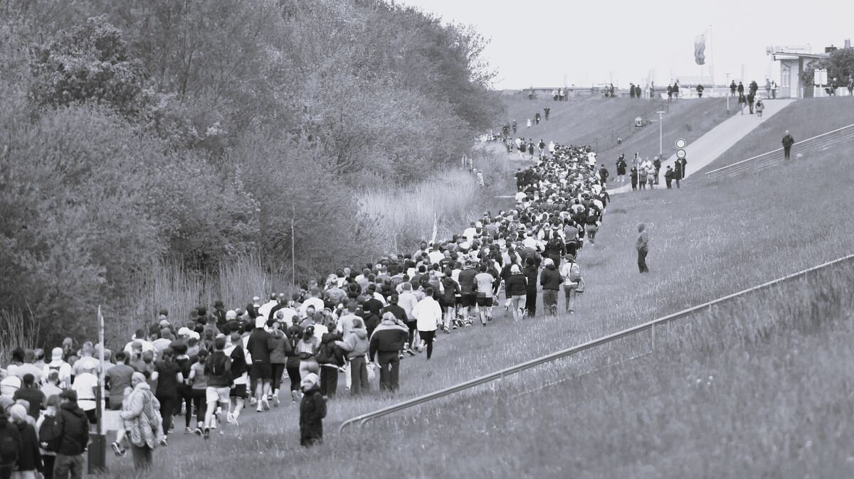 Tausende Teilnehmerinnen und Teilnehmer waren bei der Jubiläumsausgabe des Cuxhaven-Marathons am Start. Archivfoto: May