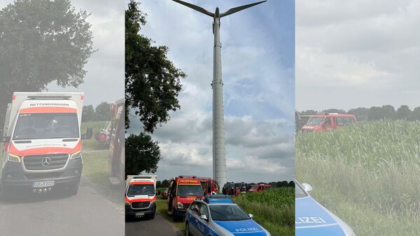 Einsatz in 65 Metern Höhe in Wanna: Arbeiter in Windkraftanlagen-Gondel eingeklemmt