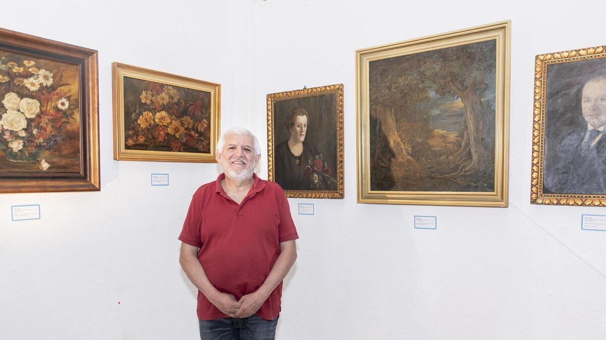 Diese fünf Gemälde erwarb Fernando Valero, ohne zu ahnen, dass sie von der fast vergessenen Bremerhavener Malerin Marie Bock stammen. Foto: Polgesek