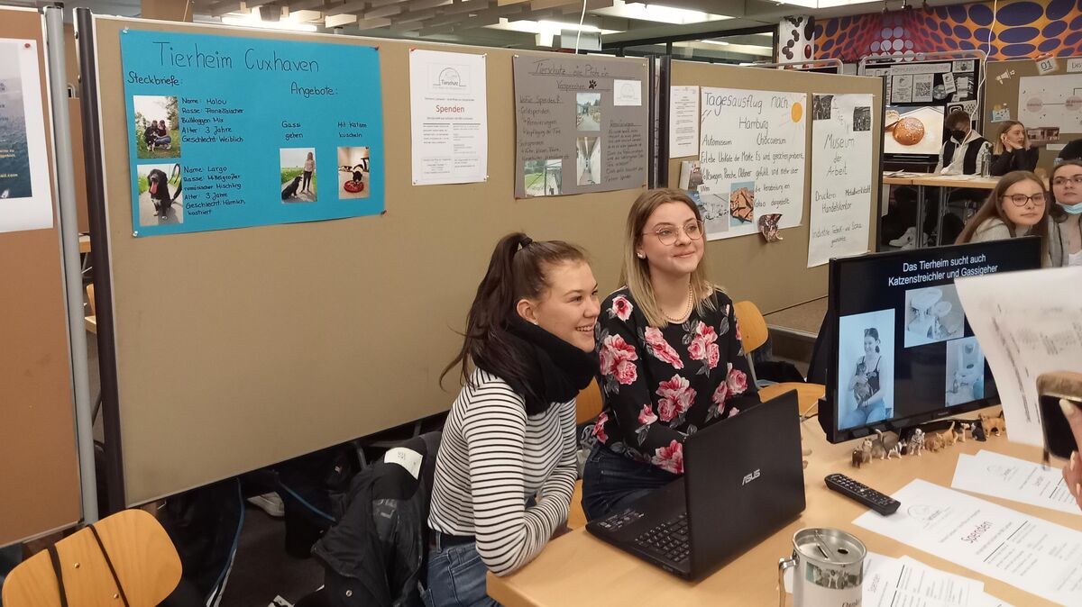 Die Schüler bei der Präsentation ihres Tierheim-Projektes. Foto: Tierheim