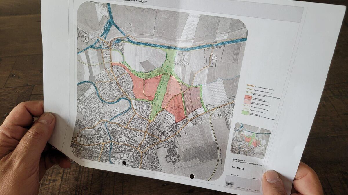 Das „Entwicklungskonzept Otterndorf Nordost“ aus dem Jahr 2004 sieht ausdrücklich einen zusammenhängenden Grün- und Freiraumkorridor zwischen den Baugebieten vor. Soll diese planerische Zielsetzung für die vorgesehene Wohnbebauung aufgegeben werden? Foto: Mangels