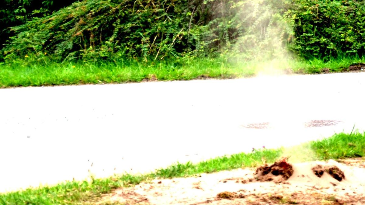 Aus diesem Loch strömte das Gas in Hechthausen-Klint aus. Die daraus resultierende Gefahrenlage konnte jedoch relativ schnell unter Kontrolle gebracht werden. Foto: Lange