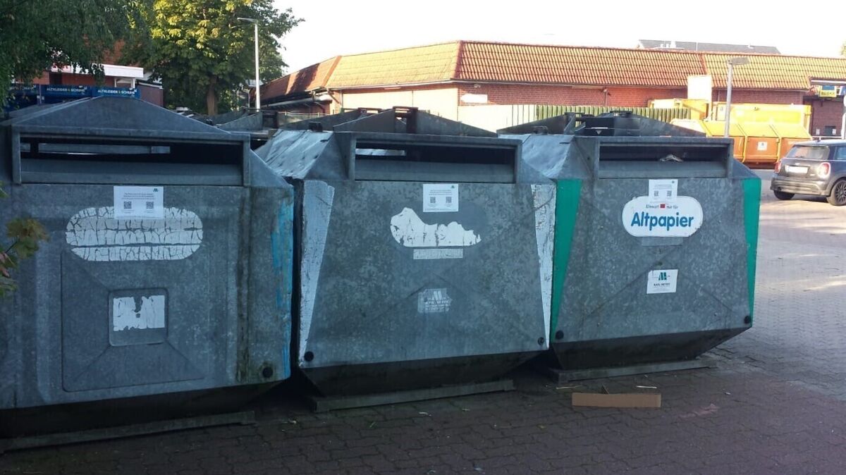 Keine Altpapiercontainer mehr: Bis zum 30. September sollen alle Standorte in den Samtgemeinden Land Hadeln, Hemmoor und Börde Lamstedt aufgelöst sein, auch dieser in Otterndorf. Foto: Lütt