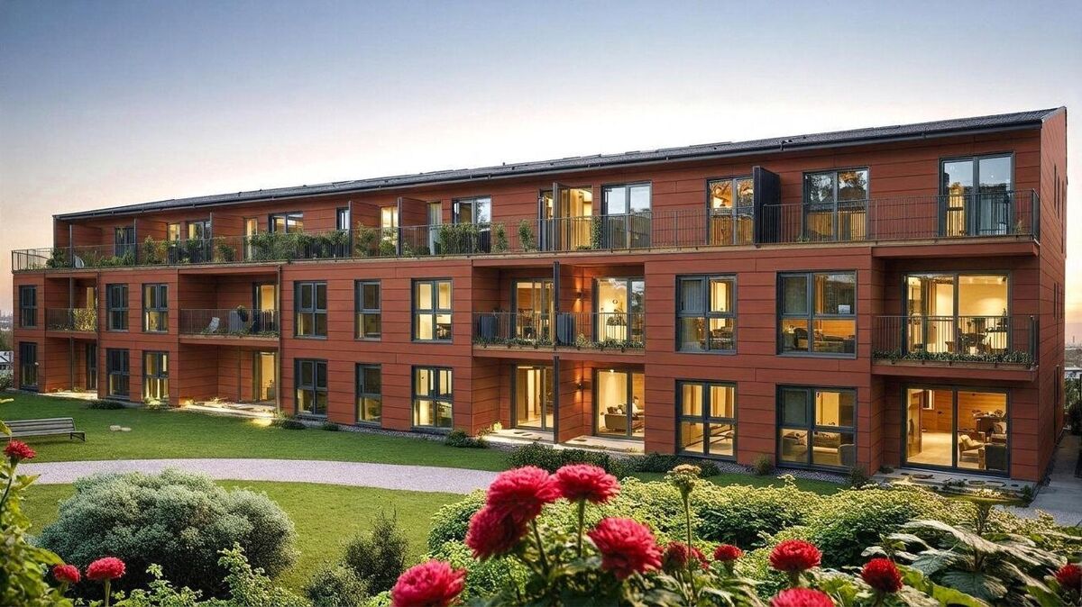 Am Medembogen in Otterndorf entstehen moderne Sozialwohnungen in Holzbauweise. Foto: Sowade Gruppe