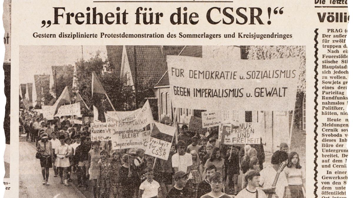 Vor 50 Jahren, am 22. August 1968, demonstrierten in Otterndorf rund 400 Jugendliche gegen die brutale Niederschlagung des Prager Frühlings. Die Niederelbe-Zeitung berichtete ausführlich über den Protestmarsch.