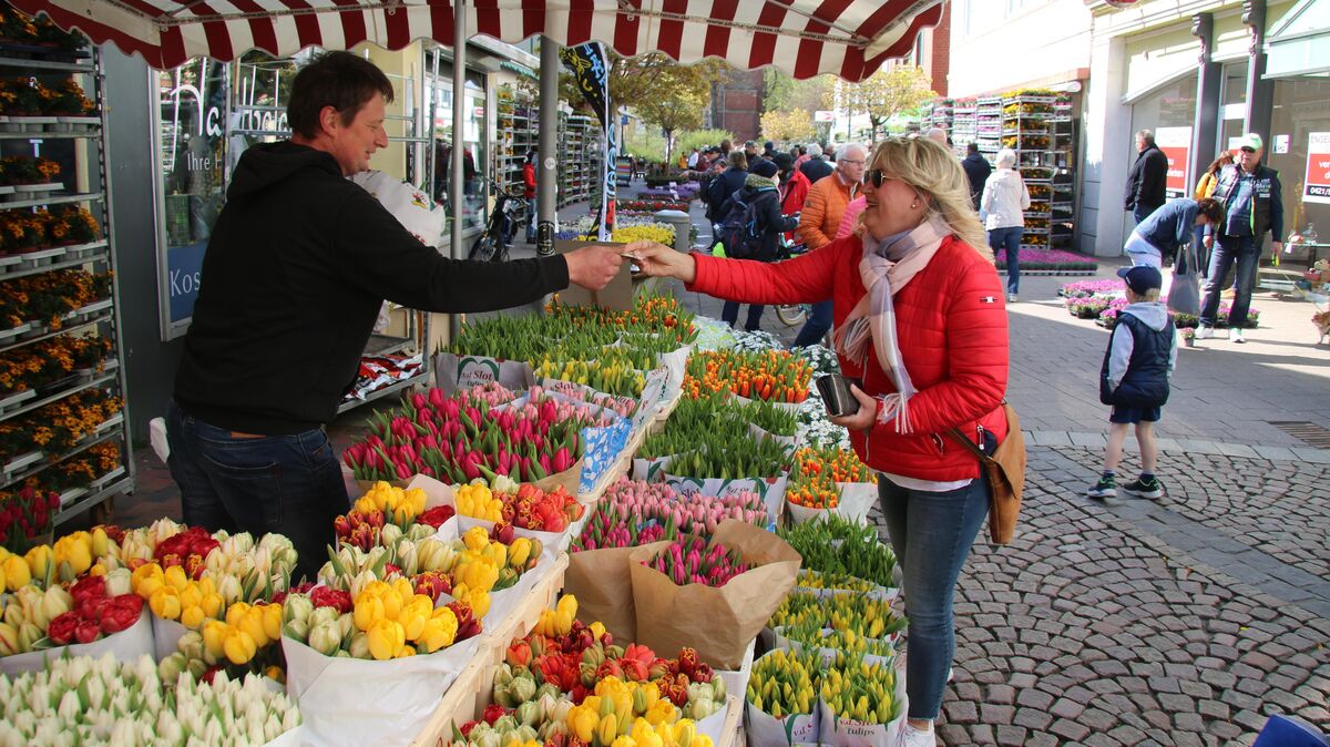 Ein wunderschönes, farbiges Bild bot sich den Besuchern des 2. Cuxhavener Blumenmarktes am vergangenen Sonntag in der Innenstadt. Foto: Potschka