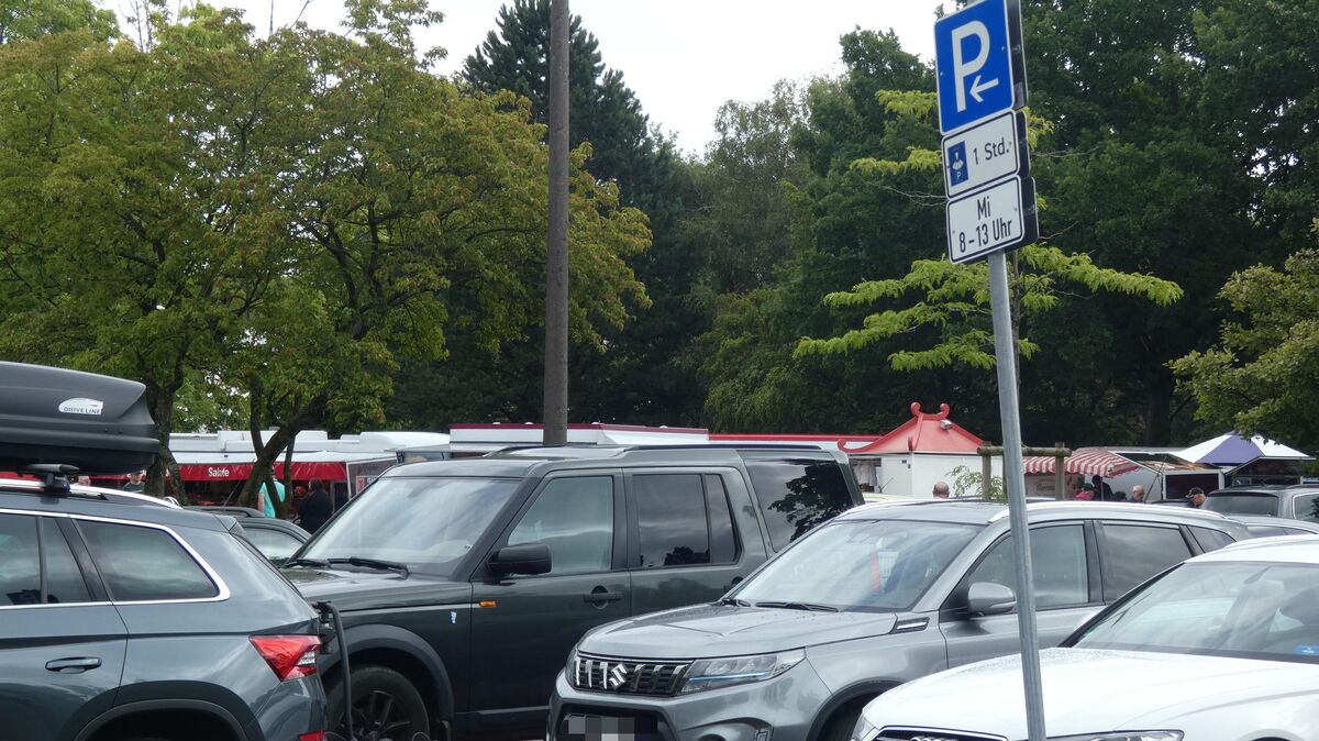 Auf dem Wochenmarktparkplatz in der Beethovenallee gilt in den ersten beiden Parkreihen mittwochs ganzjährig die Parkscheibenpflicht - eine Stunde Parken ist kostenlos. Foto: Reese-Winne