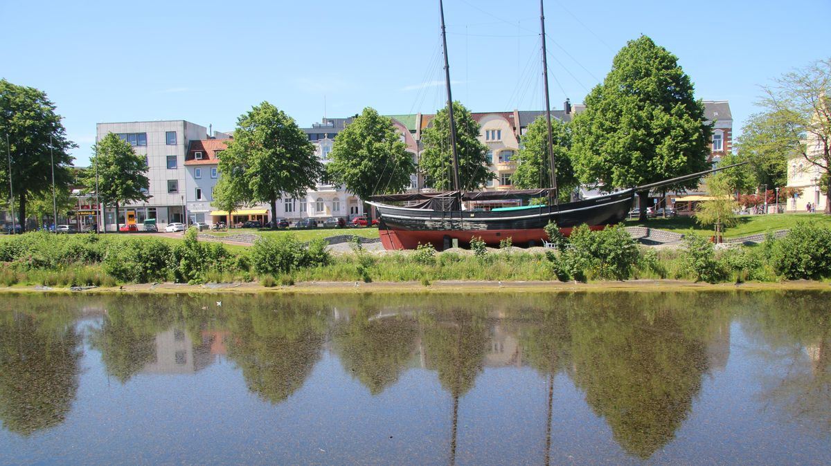 Krauses Laichkraut so weit das Auge reicht hat sich in den zurückliegenden Wochen im Schleusenpriel bei der Hermine massenhaft ausgebreitet. Foto: Potschka