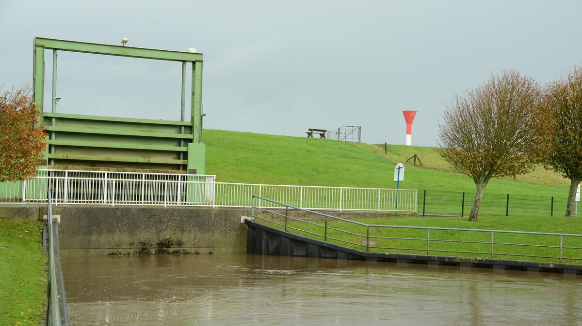 Nahezu randvoll ist die Kammer beim Medemschöpfwerk in Otterndorf. Foto: Kramp