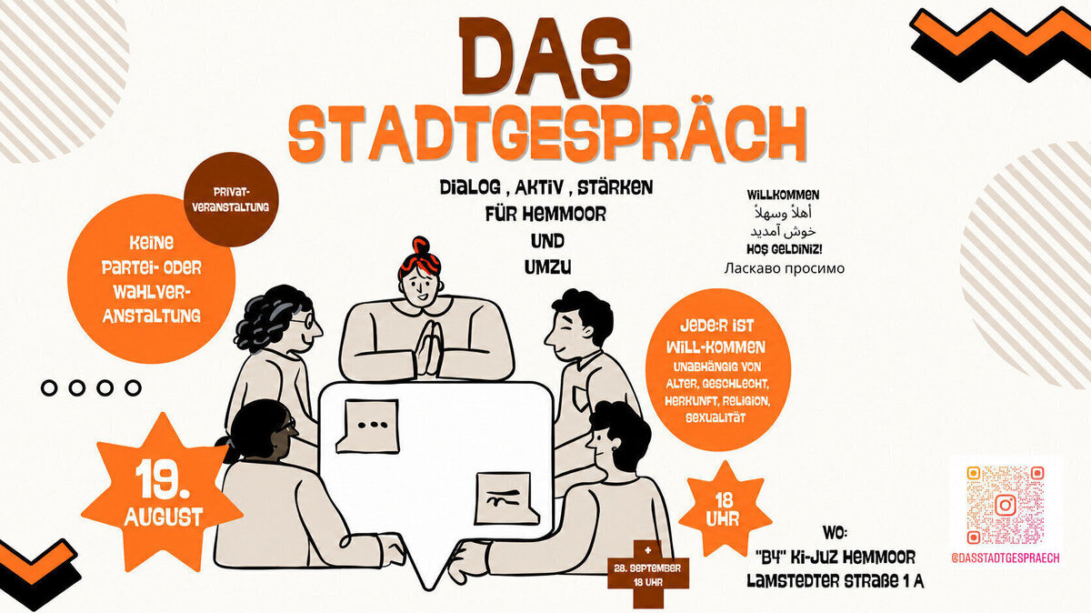 „D.A.S. Stadtgespräch“ in Hemmoor: Ein neues Forum für Dialog und Zusammenhalt lädt zur Mitwirkung ein. Grafik: „D.A.S. Stadtgespräch“