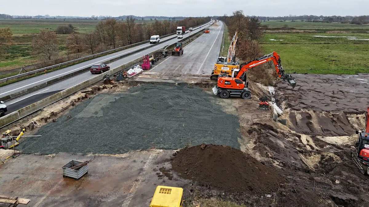 Jetzt wird die große Baustelle auf der A27 verschoben. Das Bild zeigt den Ist-Zustand am 24. November 2025. Foto: Autobahn GmbH