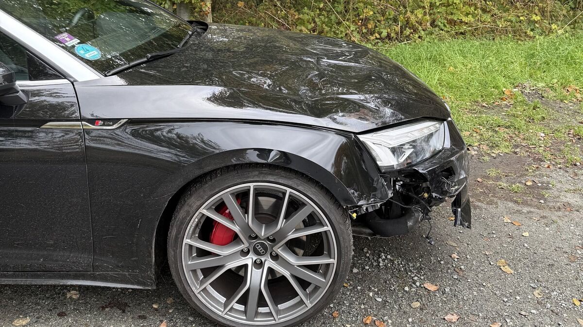 Am Auto sind die Spuren des Unfalls zu erkennen. Foto: Polizei
