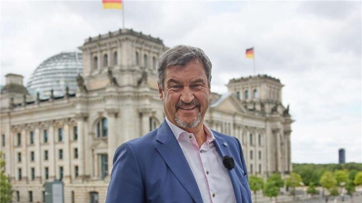 Markus Söder (CSU), Bundesvorsitzender, beim ARD-Sommerinterview vor einem Jahr. Nun war er erneut zu Gast bei dem Sender. Archivfoto: Jörg Carstensen/dpa