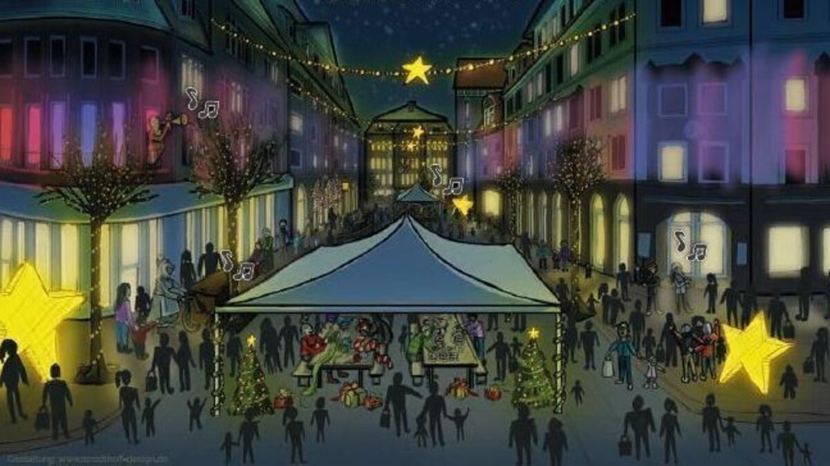Der Alte Deichweg wird sich in eine beleuchtete Weihnachtsstraße verwandeln. Grafik: Strodthoff