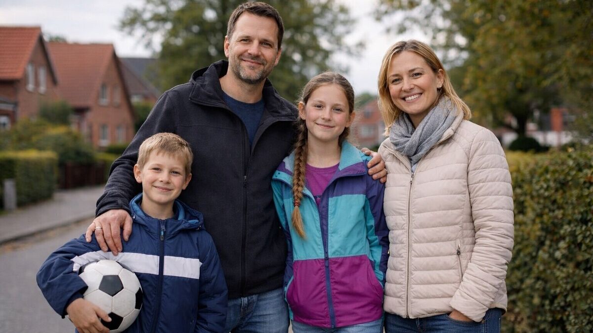 Das sind Thomas, Anne, Lena und Finn Petersen. Sie leben in Lamstedt – und sind von dem KI-Programm ChatGPT komplett erfunden. Foto: ChatGPT