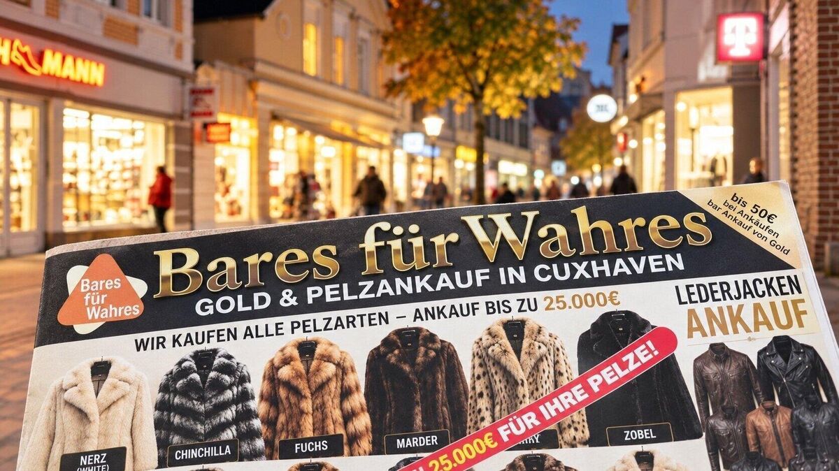 Ein verlockender Flyer in Cuxhaven entpuppt sich als potenzielle Falle für Senioren. Hohe Ankaufsversprechen für Pelze und Porzellan wecken Misstrauen und entlarven bekannte Betrugsmuster. Foto: Trüde/AfW Cuxhaven