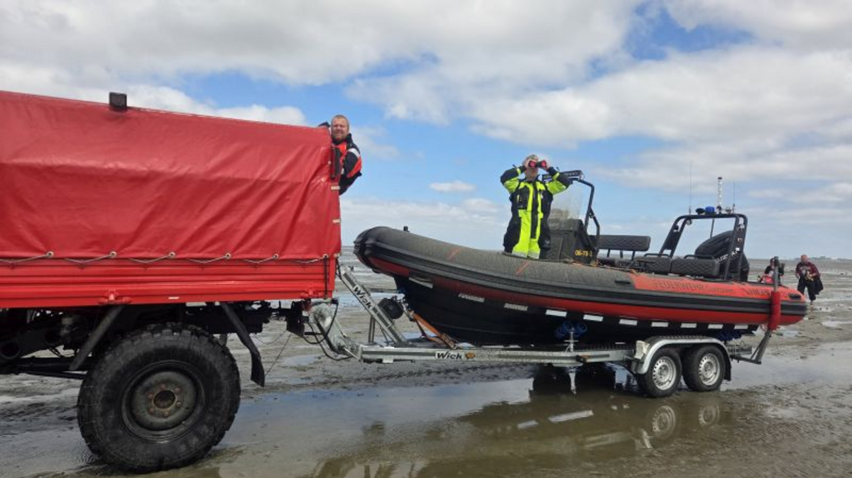 Eines der beiden eingesetzten Rettungsboote des Typs Patrol 600-Festrumpfschlauchboot mit 140 PS, die vor Cuxhaven zum Einsatz kommen. Foto: Freiwillige Feuerwehr Duhnen-Stickenbüttel