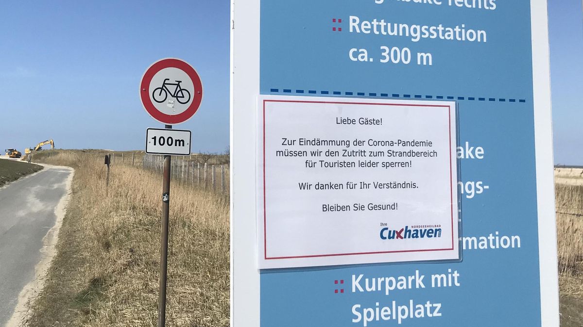 Für Touristen ist der Strand in Cuxhaven derzeit gesperrt. Foto: Reese-Winne
