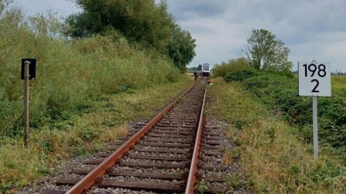 An der Stelle des Unfalls ist die Bahnstrecke zwischen Cuxhaven und Bremerhaven eingleisig. Foto: Bundespolizeiinspektion Bremen