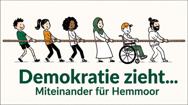 Mitmachaktion in Hemmoor setzt ein Zeichen für die Demokratie