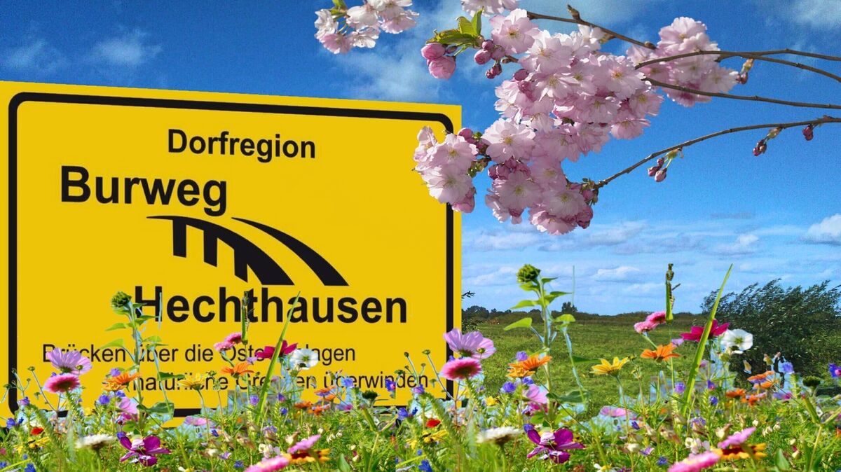 "Die Region blüht auf" - unter diesem Motto stand von Beginn an die Idee der Dorfregion, die Burweg (Kreis Stade) und Hechthausen (Kreis Cuxhaven) verbinden soll - und auch auf verschiedenen Ebenen immer besser funktioniert. Fotomontage: Wolff